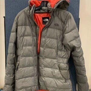 The North Face Puffy Gray & Pink Jacket Women's Size LG
